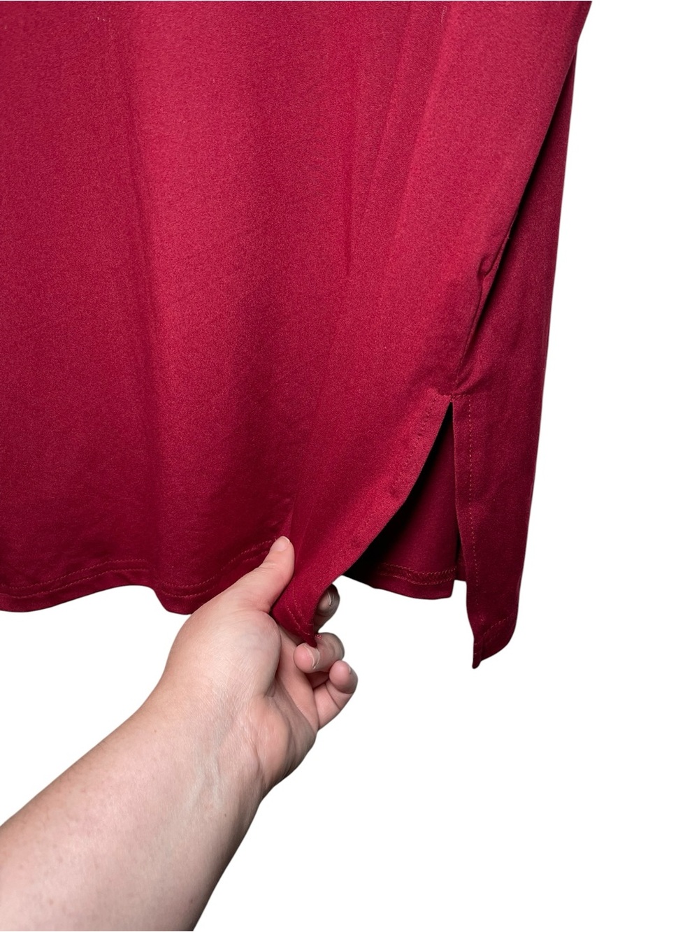Showitty Women's V-Neck Red Long Sleeve Top Casual Chic Minimalist Size XL - Picture 6 of 8